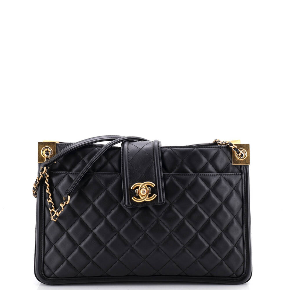 Chanel Large Elegant CC Tote Quilted Lambskin